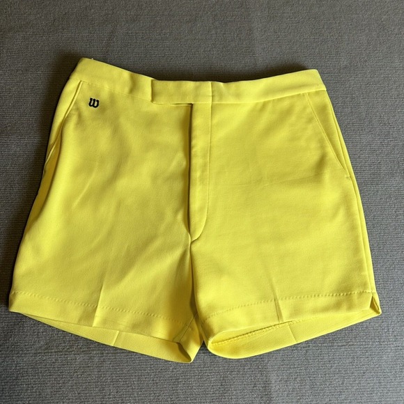 Vtg 80's Wilson Men's Yellow Athletic Tennis Golf Club Shorts 40‎